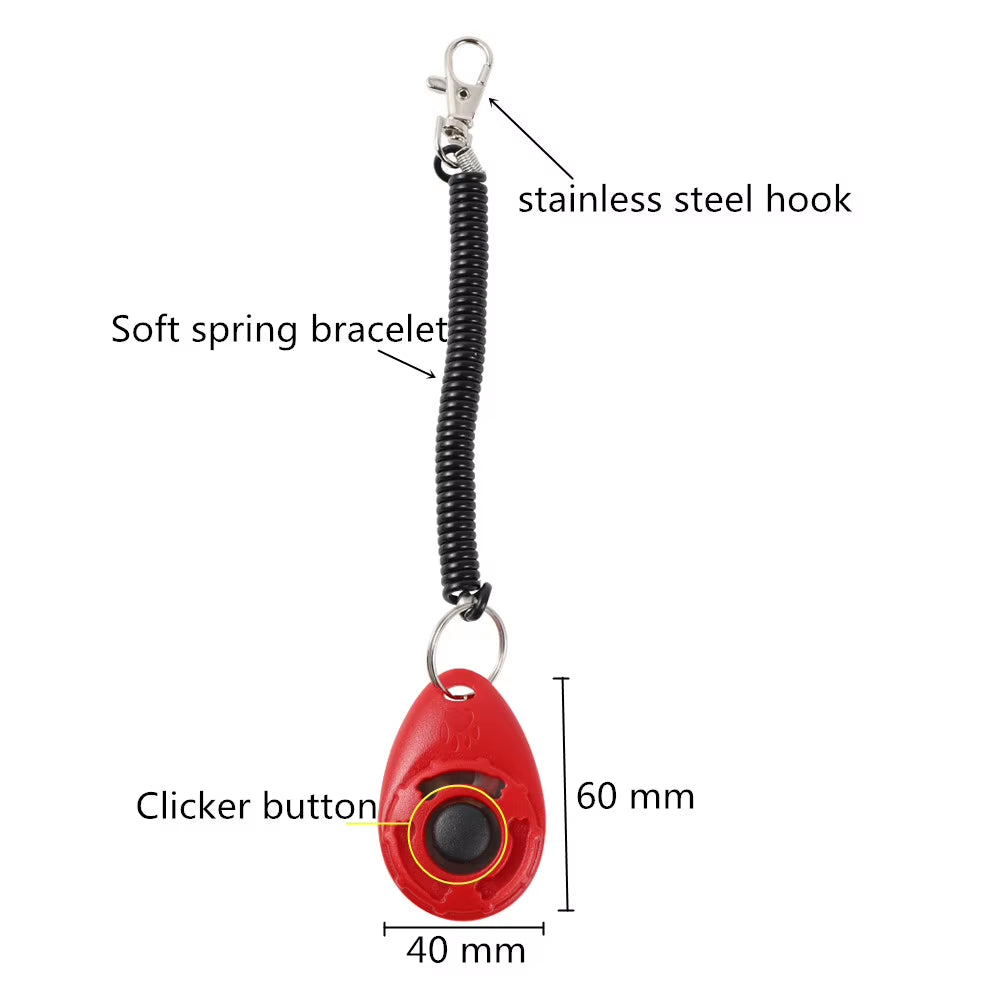 Adjustable Dog Training Clicker with Wrist Strap - Cat and Dog Training Aid Tool
