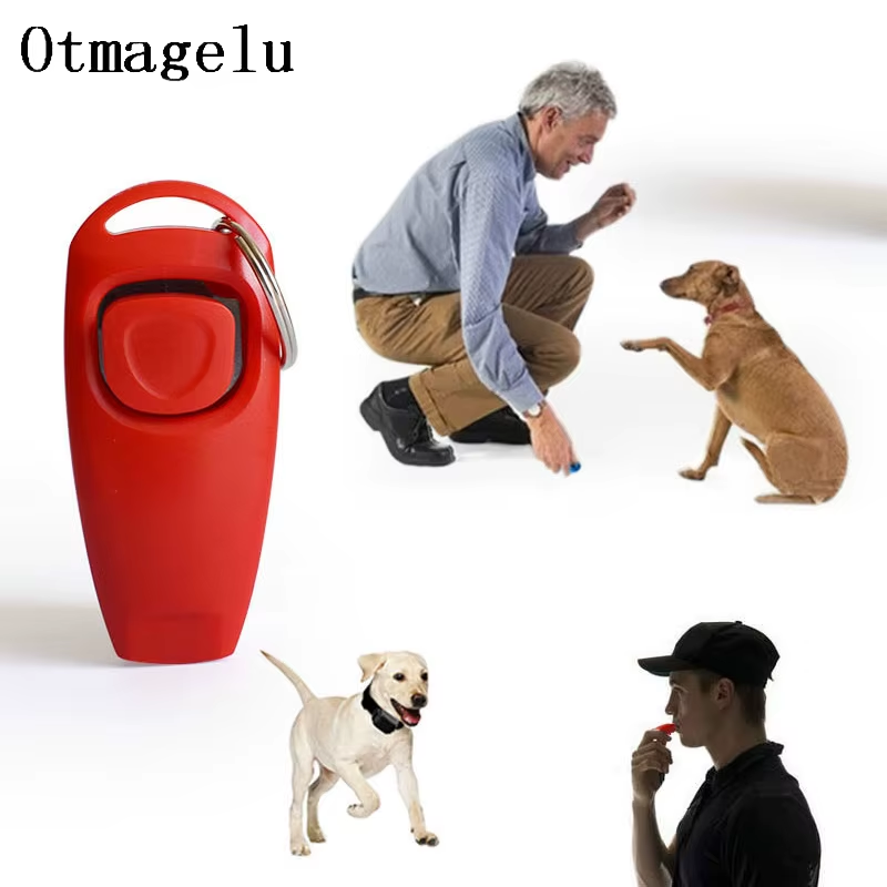2-in-1 Pet Training Clicker & Whistle for Dogs and Cats – Includes Key Ring & Wrist Strap