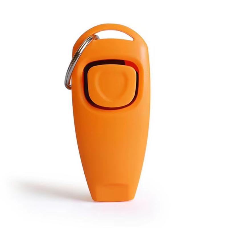 2-in-1 Pet Training Clicker & Whistle for Dogs and Cats – Includes Key Ring & Wrist Strap