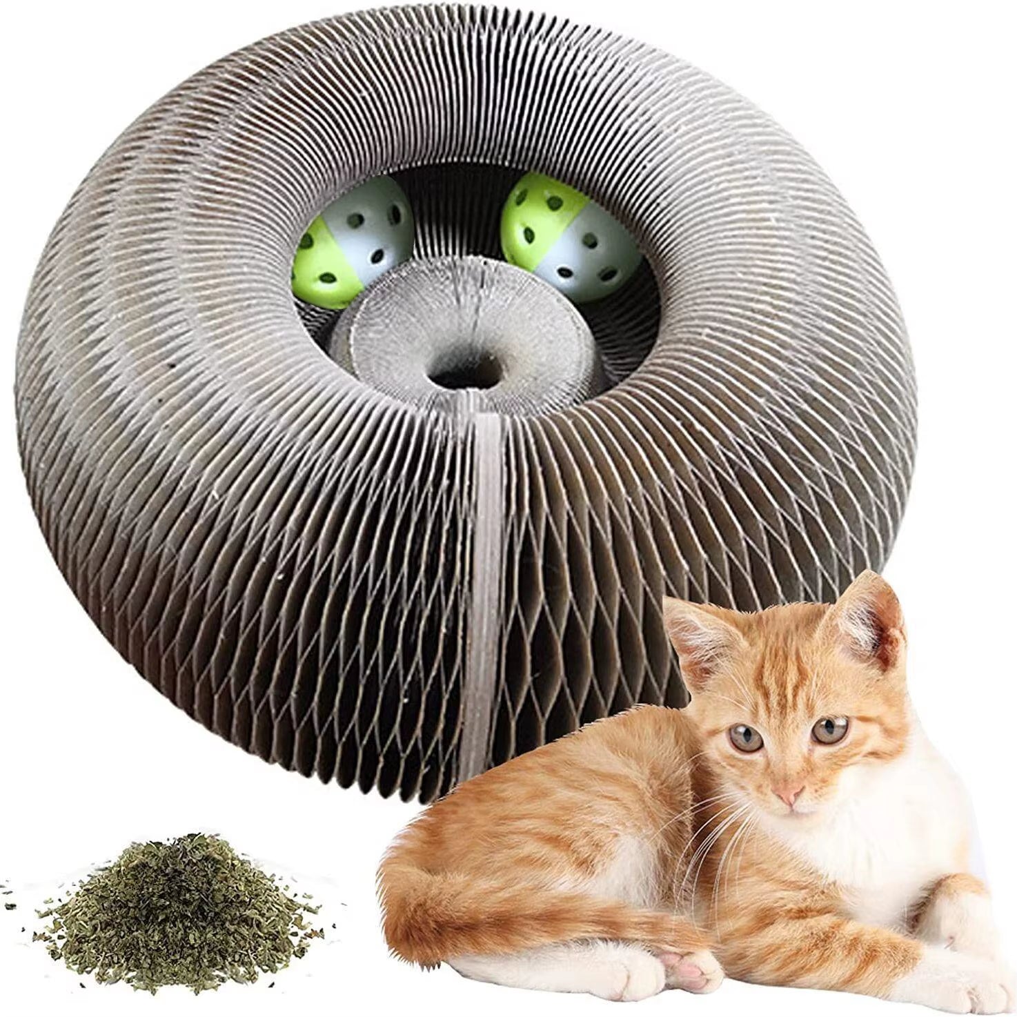 Premium Cat Scratch and Play Organ Board with Ball - Corrugated Claw Grinding and Climbing Frame for Kittens