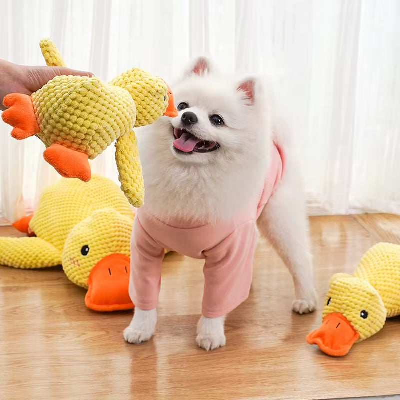 Dog Toy Plush Companion Sleeping Duck Bite Resistant Teeth Grinding Sound Relief Duck Sound Toy