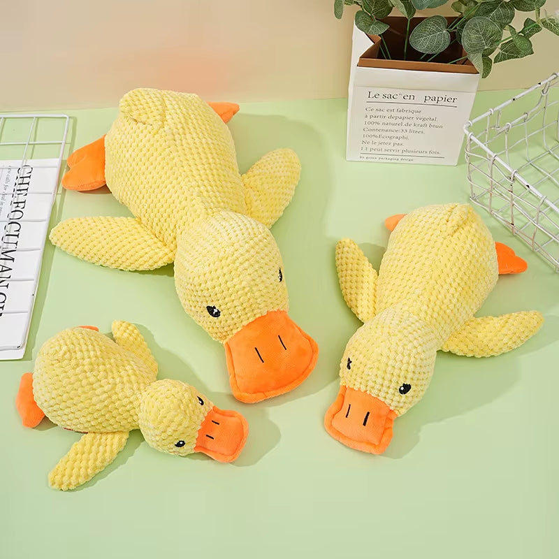 Dog Toy Plush Companion Sleeping Duck Bite Resistant Teeth Grinding Sound Relief Duck Sound Toy