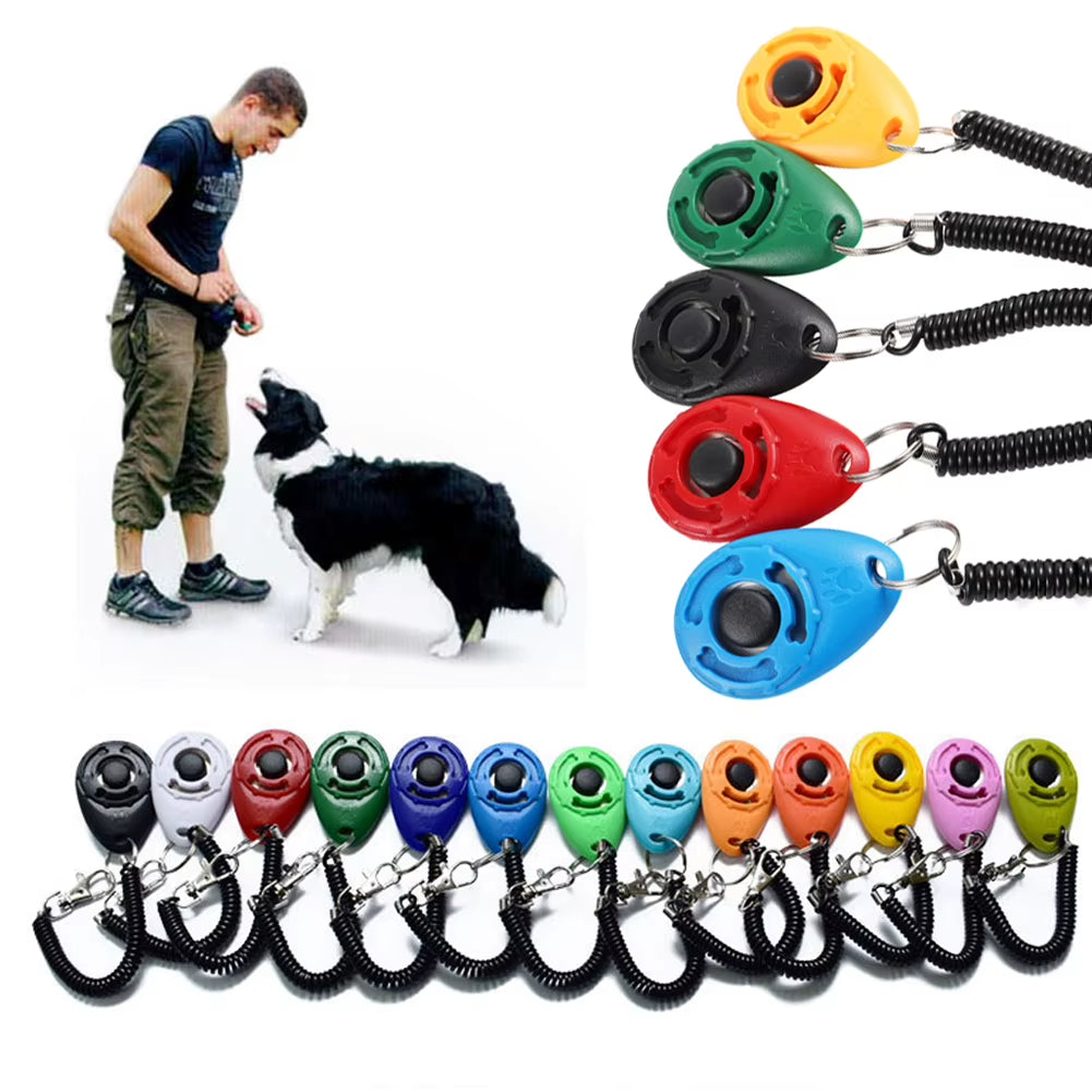 Adjustable Dog Training Clicker with Wrist Strap - Cat and Dog Training Aid Tool
