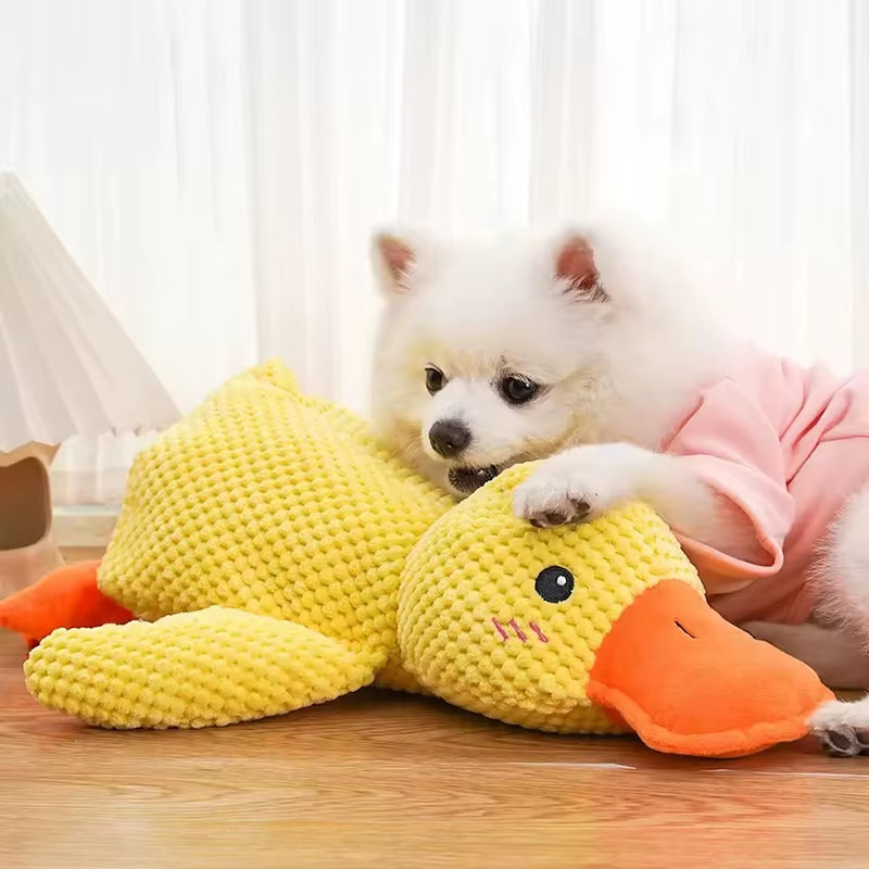 Dog Toy Plush Companion Sleeping Duck Bite Resistant Teeth Grinding Sound Relief Duck Sound Toy